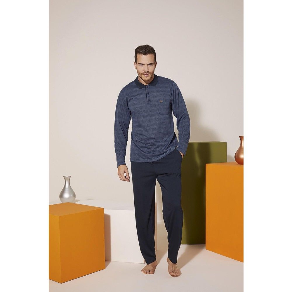 KLY Polo Yaka Pijama M - Indigo
