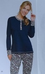 Çift Kaplan 7137 %100 Pamuklu Pijama 3XL - Bordo