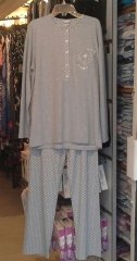 NENA NP 211 Pamuklu Pijama 6 - Gri