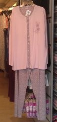 NENA NP 209 Pamuklu Önden Düğmeli Pijama 7 - Pembe