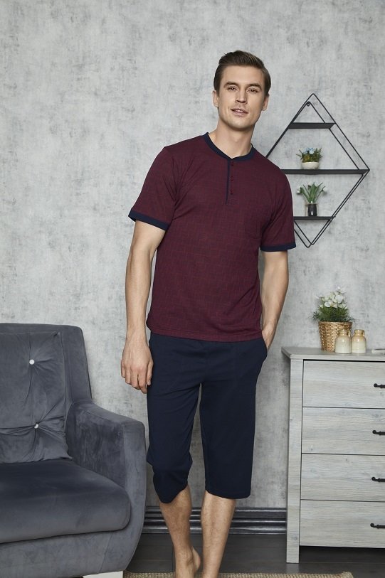 KLY Erkek Kapri Pijama Takım Indigo - XL