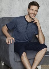 KLY Erkek Kapri Pijama Takım Indigo - XL