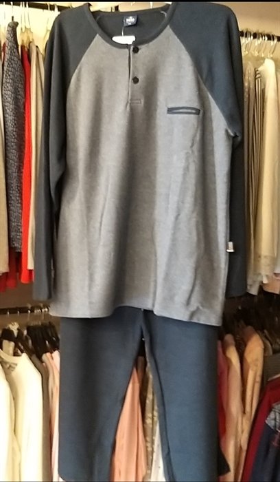 NENA NEP 203 % 100 Pamuk Kalın Eşofman Pijama XL - Gri
