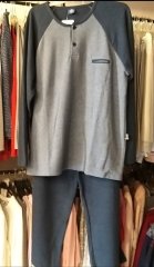 NENA NEP 203 % 100 Pamuk Kalın Eşofman Pijama XXL - Gri