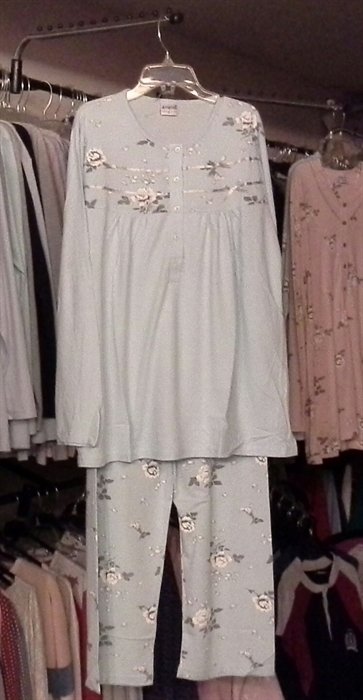 Nena NP340 %100 Pamuklu İnce Pijama 5 - Mint