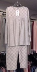 Nena NP323 %100 Pamuklu İnce Penye Pijama 3 - Gri