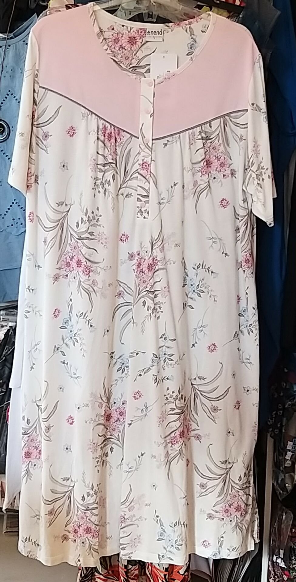 Nena Battal Büyük Beden Kısa Kol Gecelik 3XL - Mavi
