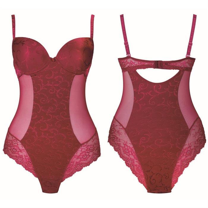 Magic Form 8566 Çıkarılabilir Dolgulu Sütyenli,Dantelli ve Brode Kumaşlı Şık Body