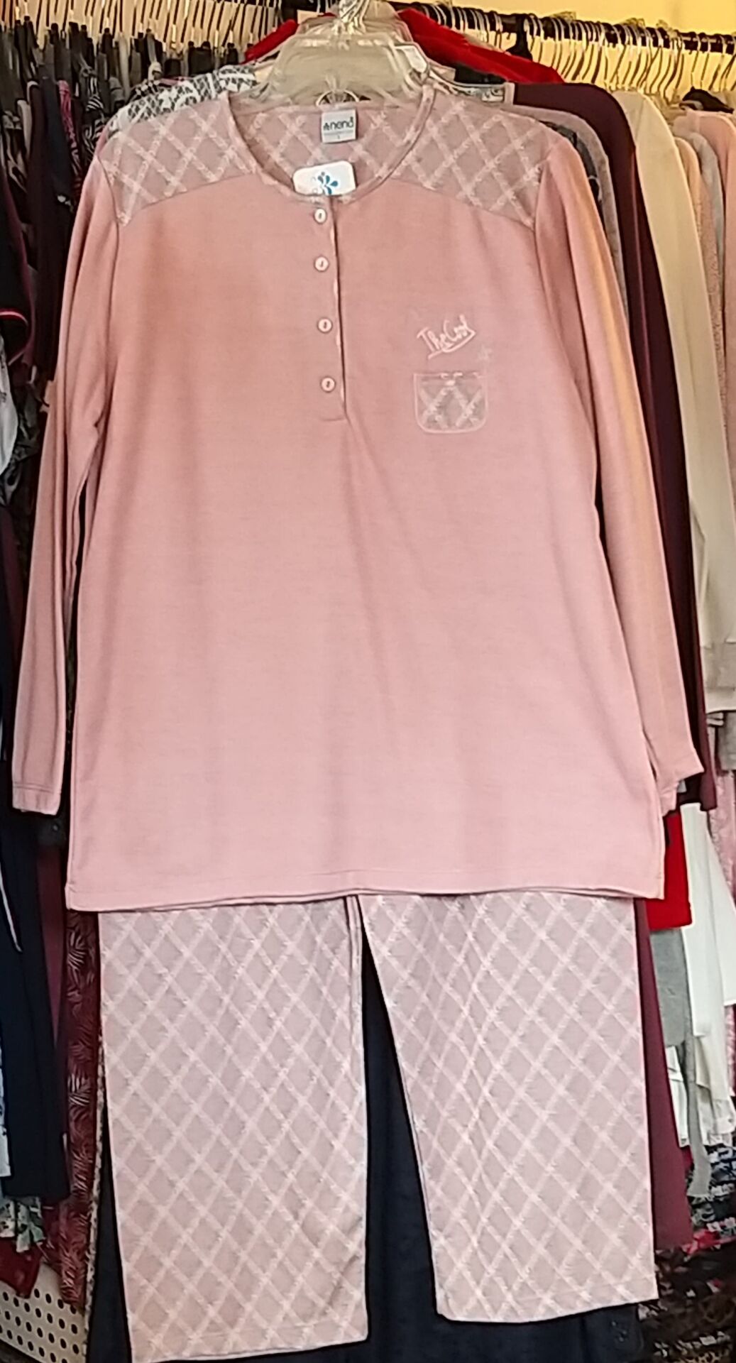 Nena Kışlık Kalın Puzzle Pijama Pembe - 7