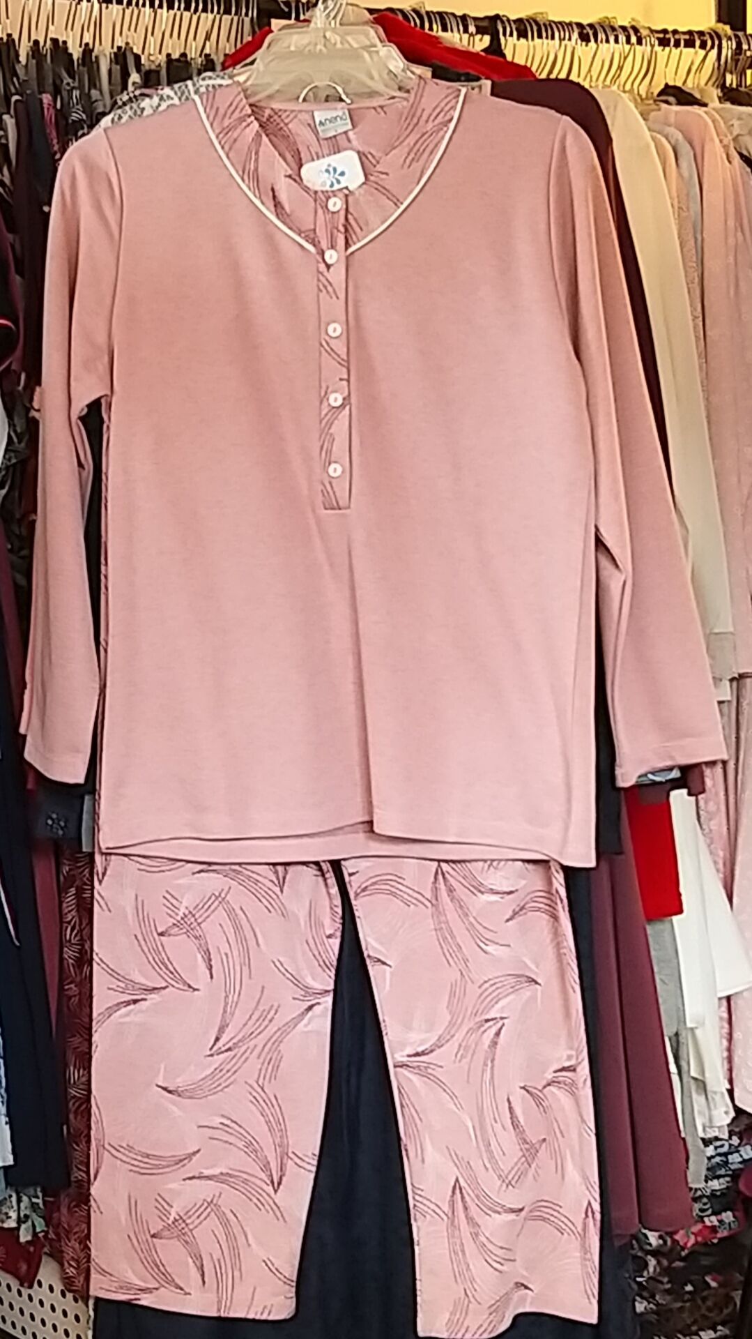 Nena Kışlık Kalın 5 Düğme Pijama Pembe - 7