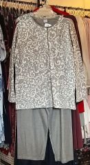 Nena Şal Desen Kalın Pijama Gri - 6