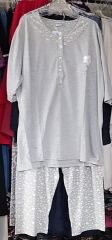 Nena Battal Büyük Beden Kısa Kol Pijama Pembe - 5XL