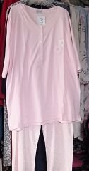 Nena Battal Büyük Beden Kısa Kol Pijama Pembe - 5XL