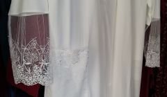 Nena dantelli çok şık gecelik sabahlık takım Beyaz - 4