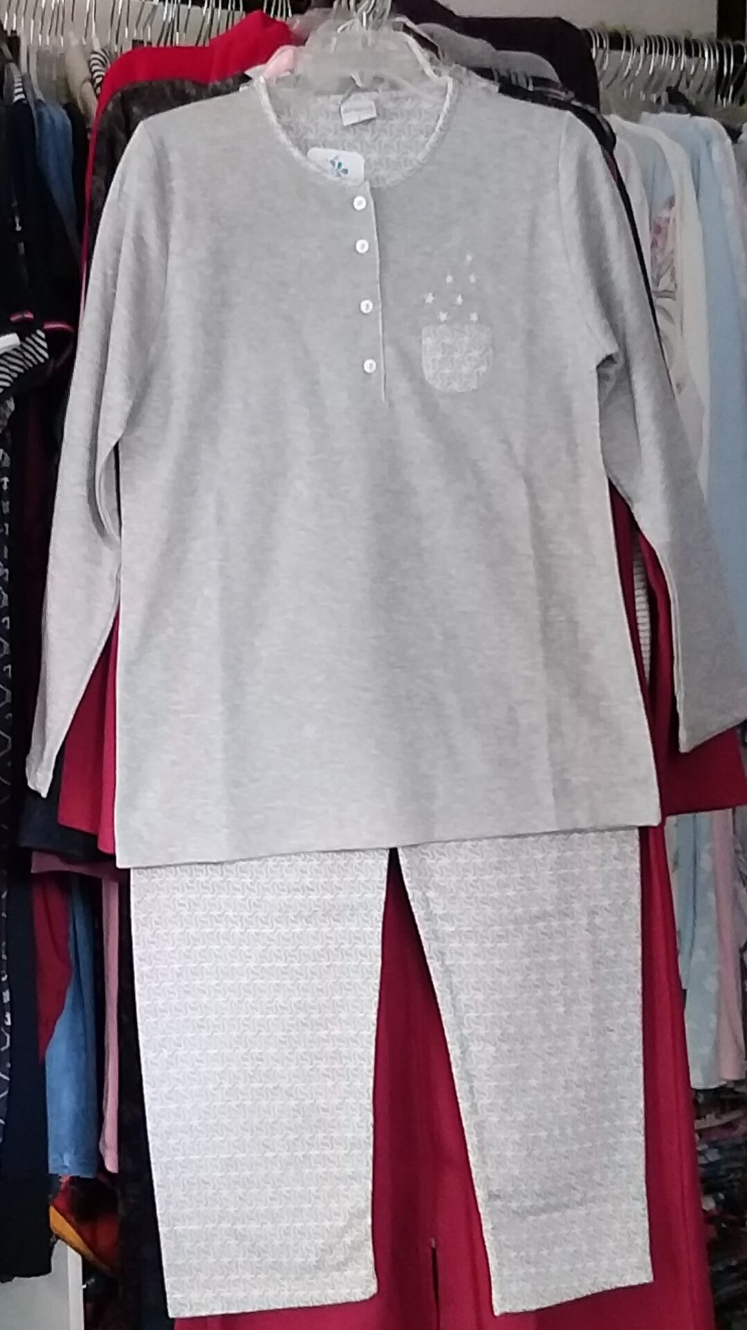 Nena uzun kol pamuklu pijama Gri - 7